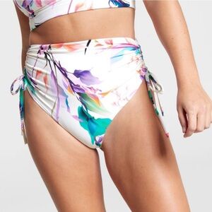 NWT CALIA Women's Ruched Side Tie High Rise
Swim Bottoms Size Small